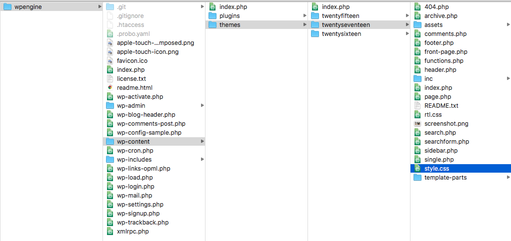 Locating style.css file